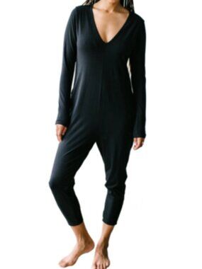 Smash + Tess Black The Friday Romper Long Sleeve Jumpsuit Size Small Casual Boho